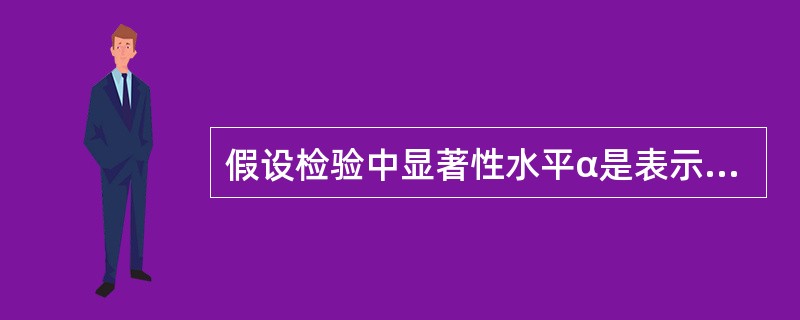 假设检验中显著性水平α是表示原假设不真实的概率。（　　）
