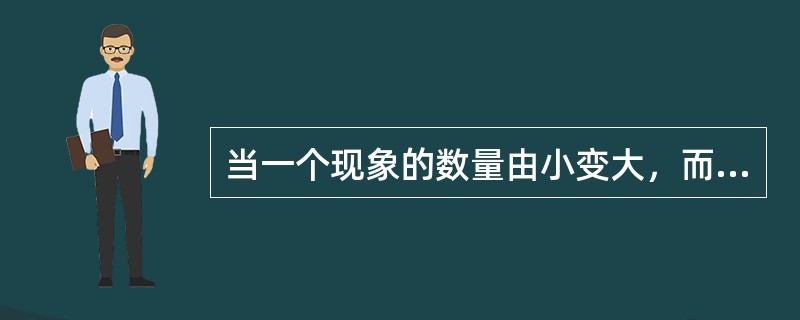 当一个现象的数量由小变大，而另一个现象的数量相反地由大变小时，这种相关关系称为（　　）。