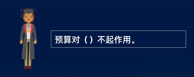 预算对（）不起作用。