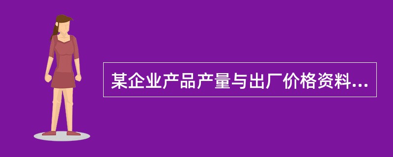 某企业产品产量与出厂价格资料如下表所示：<br /><img src="https://img.zhaotiba.com/fujian/20220830/0oapwpdtv