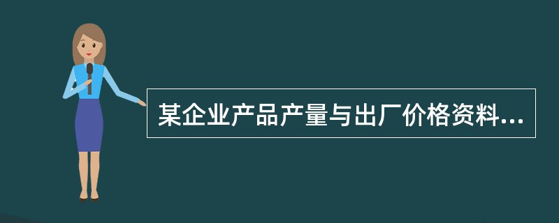 某企业产品产量与出厂价格资料如下表所示：<br /><img src="https://img.zhaotiba.com/fujian/20220830/a5woq1awe