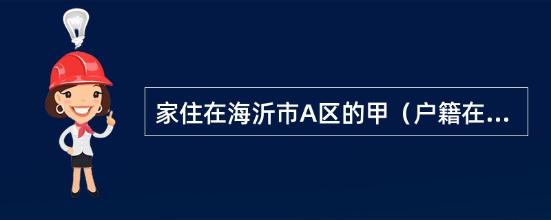 家住在海沂市A区的甲（户籍在大明市B区，住所地在海沂市A区），因急需一笔资金进口服装，找到来海沂市C区做建材生意不到半年的同乡乙（户籍在大明市D区）向其借款人民币50万元。<st1:chsdat