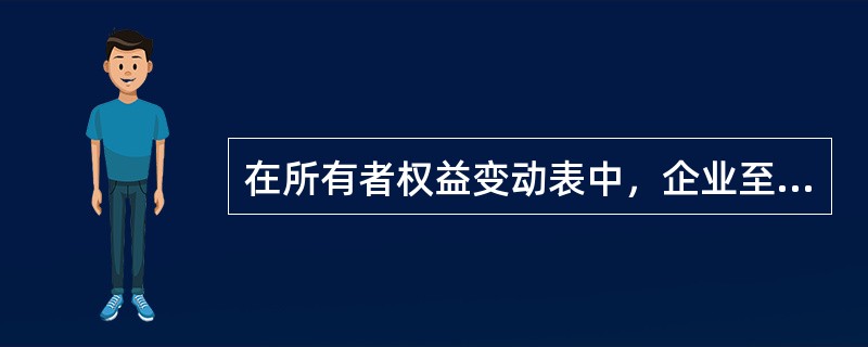 在所有者权益变动表中，企业至少应当单独列示反映的项目有（　　）。