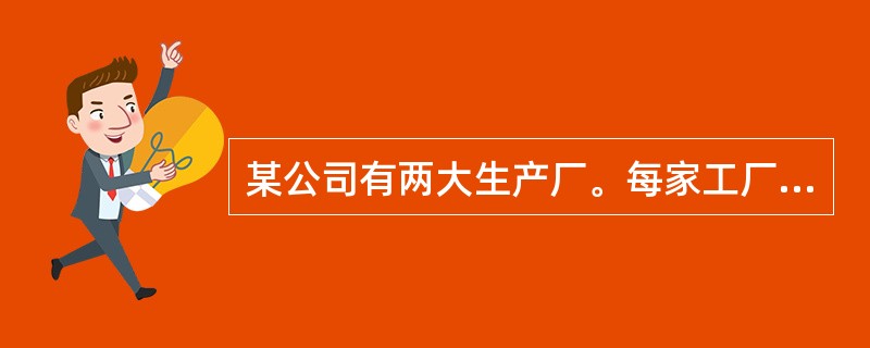 某公司有两大生产厂。每家工厂均包括两大生产工序和一个独立的包装工序，两大系统的生产工序均相同。使用的原材料包括铝、塑料原料、各种化学物品和溶剂。在一些操作过程中，如原料运输和储存、经特殊处理化学制品的