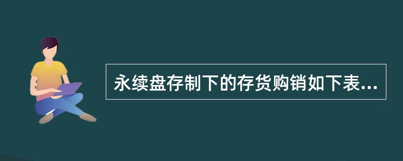 永续盘存制下的存货购销如下表所示：<br /><img border="0" style="width: 523px; height: 157px;&q