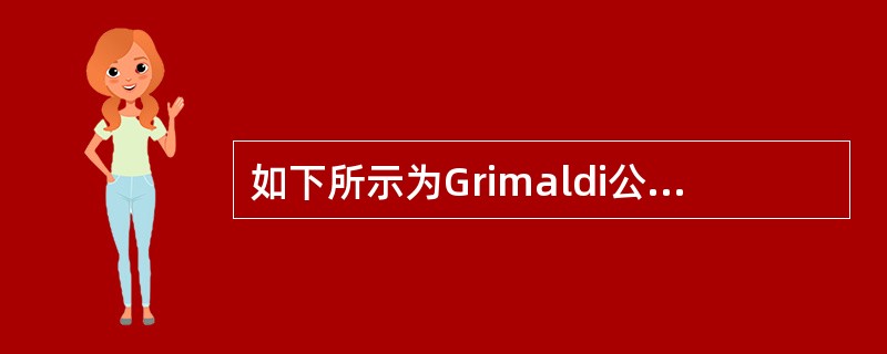 如下所示为Grimaldi公司账户的期初和期末余额：<br /><img border="0" style="width: 624px; height: