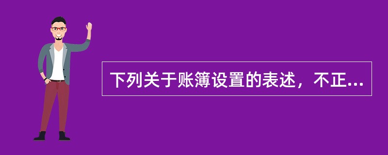 下列关于账簿设置的表述，不正确的是()。