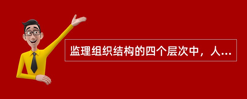 监理组织结构的四个层次中，人数最少的是（）。