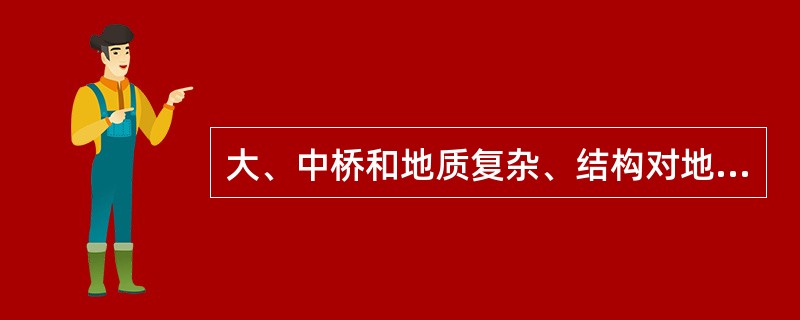 大、中桥和地质复杂、结构对地基有特殊要求的地基检验，一般采用（）做土工试验或按设计的特殊要求进行荷载试验。