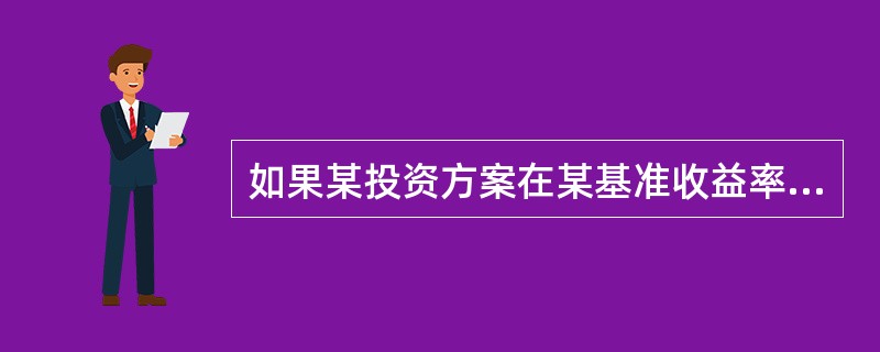 如果某投资方案在某基准收益率下NPV=O，表明此时该投资方案刚好保本。（）