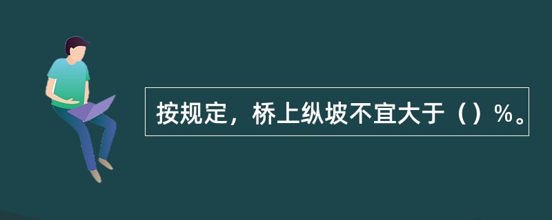 按规定，桥上纵坡不宜大于（）%。