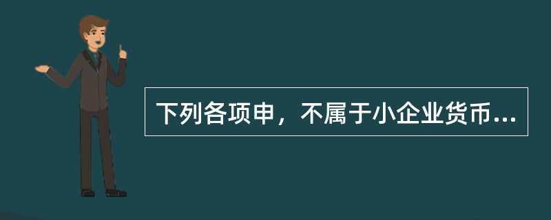 下列各项申，不属于小企业货币性项目的是（　）。