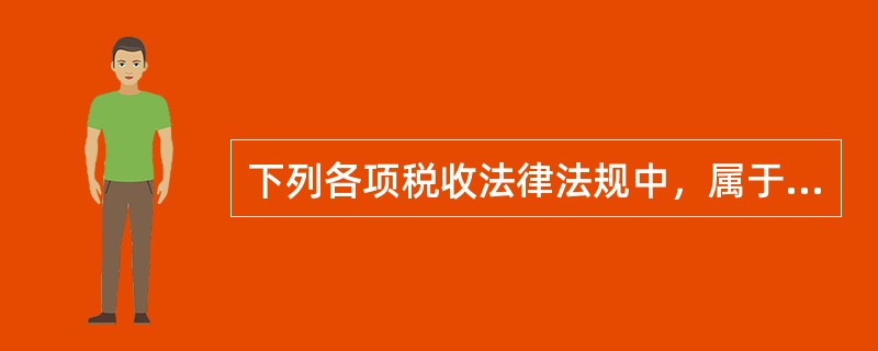 下列各项税收法律法规中，属于国务院制定的税收行政法规的是（　）。