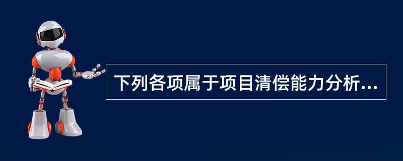 下列各项属于项目清偿能力分析指标的有（），
