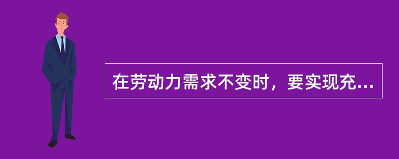 在劳动力需求不变时，要实现充分就业，劳动力供给和工资应是正方向变化。（）