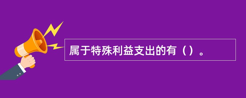 属于特殊利益支出的有（）。