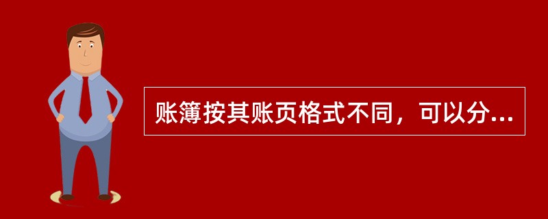 账簿按其账页格式不同，可以分为（）。