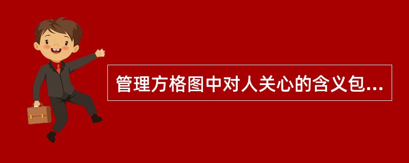 管理方格图中对人关心的含义包括（）。