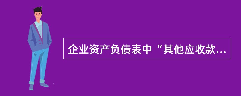 企业资产负债表中“其他应收款”项目，不包括（）科目余额。