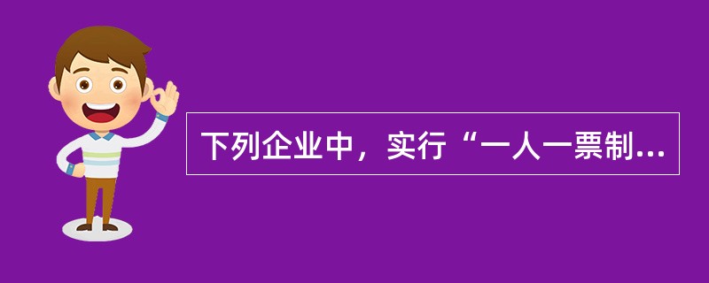 下列企业中，实行“一人一票制”的是（）。