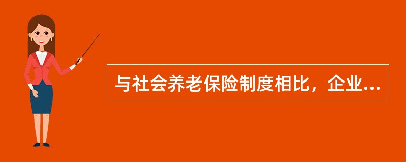 与社会养老保险制度相比，企业年金具有的特点有（　）。