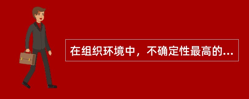 在组织环境中，不确定性最高的是（）