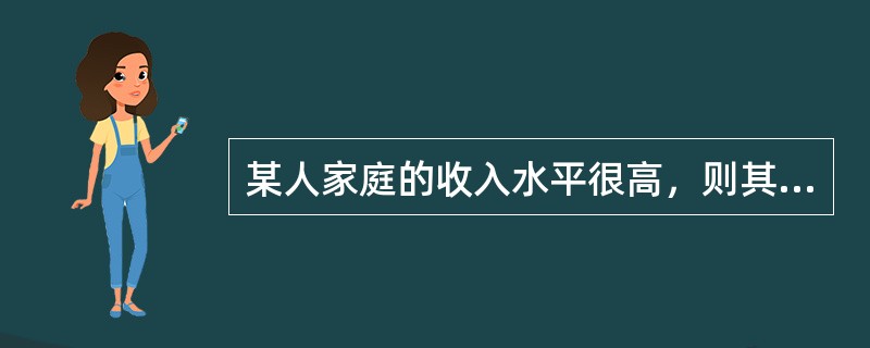 某人家庭的收入水平很高，则其货币需求为（）。