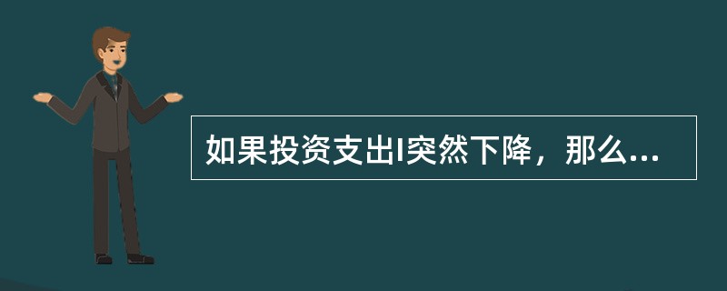 如果投资支出I突然下降，那么凯恩斯模型预期（）。