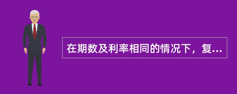 在期数及利率相同的情况下，复利终值系数与复利现值系数互为倒数。（）