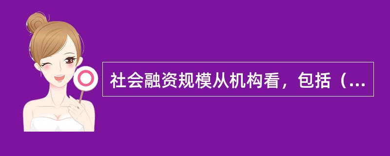 社会融资规模从机构看，包括（）。