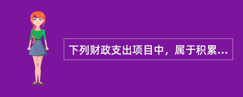 下列财政支出项目中，属于积累性支出的是（）。