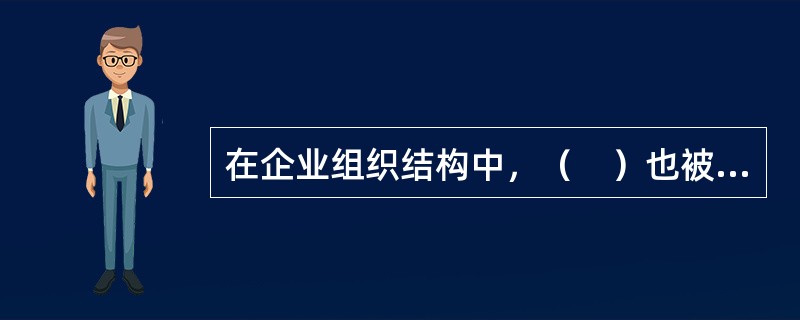 在企业组织结构中，（　）也被称为一元结构，也就是单一单位的企业。