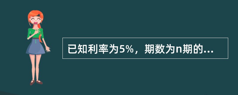 已知利率为5%，期数为n期的复利终值系数等于2，则利率为5%，期数为n期的资本回收系数为（）。