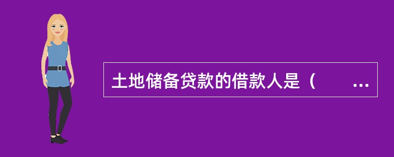 土地储备贷款的借款人是（　　）。[2011年真题]