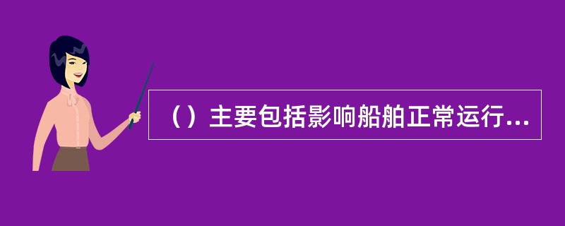 （）主要包括影响船舶正常运行的各种因素，如船舶主要尺度，干舷高度，船体强度.稳性，航速，续航能力，船舶导航设备和人员的技能等。