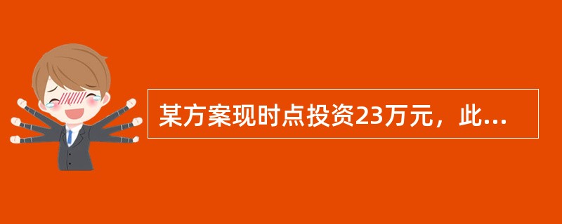 某方案现时点投资23万元，此后从第二年年末开始，连续20年，每年将有6.5万元的净收益，净残值为6.5万元。若基准收益率为20％，则该方案的净现值是（　）万元。已知：（P／A，20％，20）=4.86