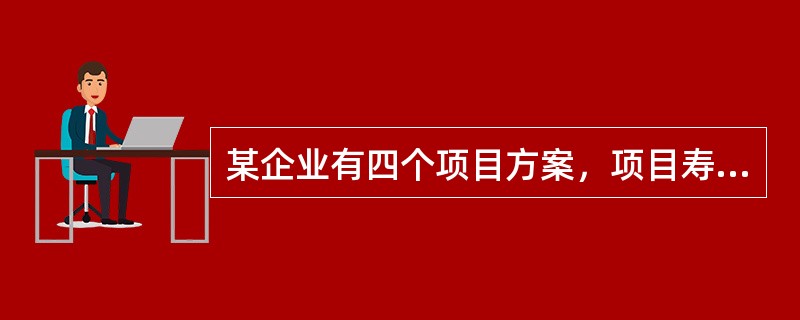 某企业有四个项目方案，项目寿命期均为2年，基准收益率为10%。各个项目的投资额及年末净收益见下表。</p><p><img border="0" src