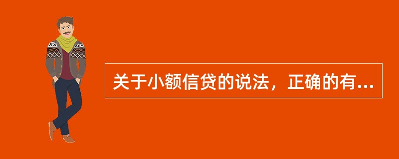 关于小额信贷的说法，正确的有（　　）。[2015年真题]