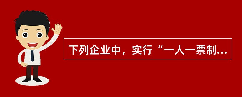 下列企业中，实行“一人一票制”的是（　　）。