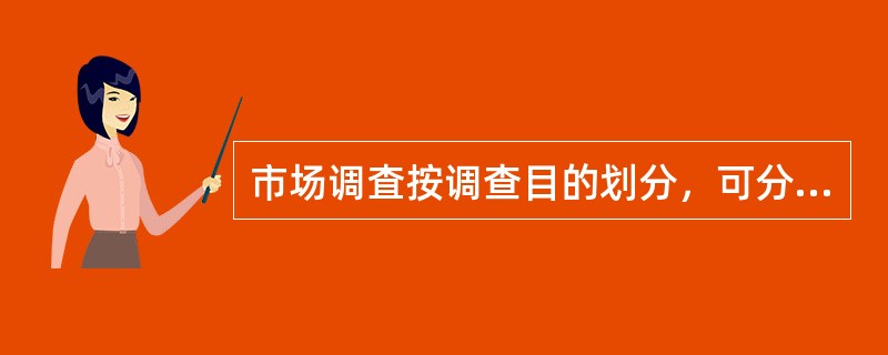 市场调査按调查目的划分，可分为（　）。