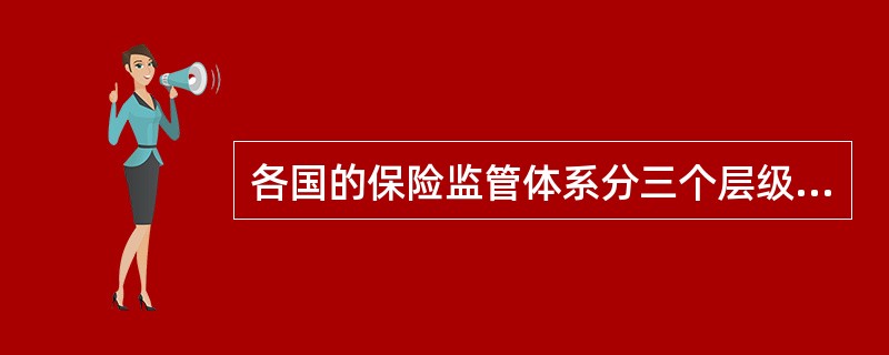 各国的保险监管体系分三个层级：立法监管、司法监管和（　　）。