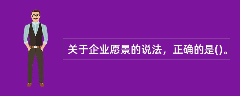 关于企业愿景的说法，正确的是()。