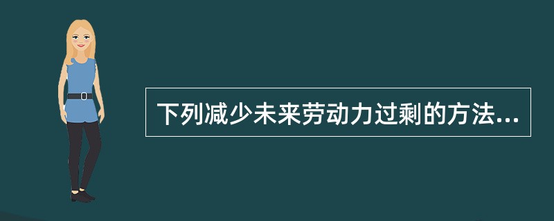 下列减少未来劳动力过剩的方法中，属于见效速度慢、员工受伤害程度低的有（　）。