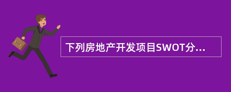 下列房地产开发项目SWOT分析列出的事项中，属于项目威胁的是（　　）。[2011年真题]