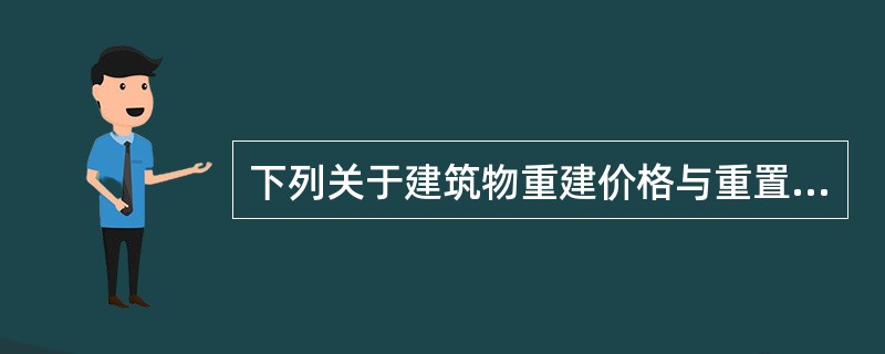 下列关于建筑物重建价格与重置价格的说法正确的是（　　）。