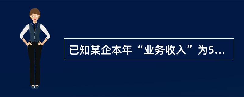 已知某企本年“业务收入”为560万元，“业务成本”为310万元，“管理费用”为150万元，“营业外支出”为40万元。假设不考虑其他因素，该企业本年营业利润为（）万元。