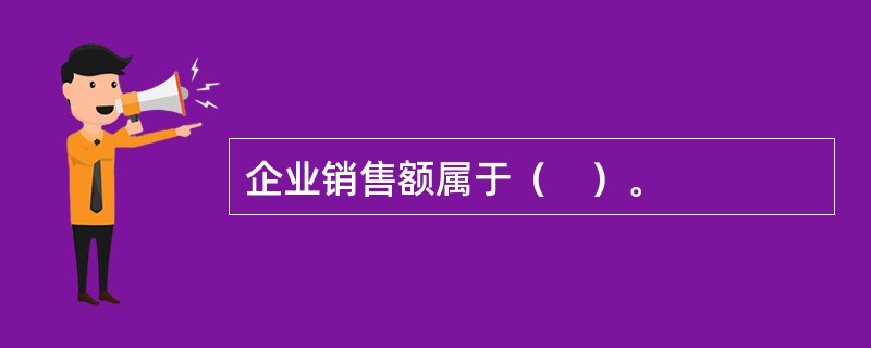 企业销售额属于( )。 企业销售额属于( )。