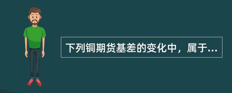 下列铜期货基差的变化中，属于基差走强的是（　　）。[2011年5月真题]