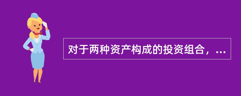 对于两种资产构成的投资组合，有关相关系数的论述，下列说法正确的有（　　）。[中国人民银行真题]