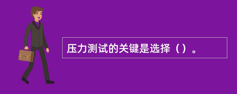 压力测试的关键是选择（）。